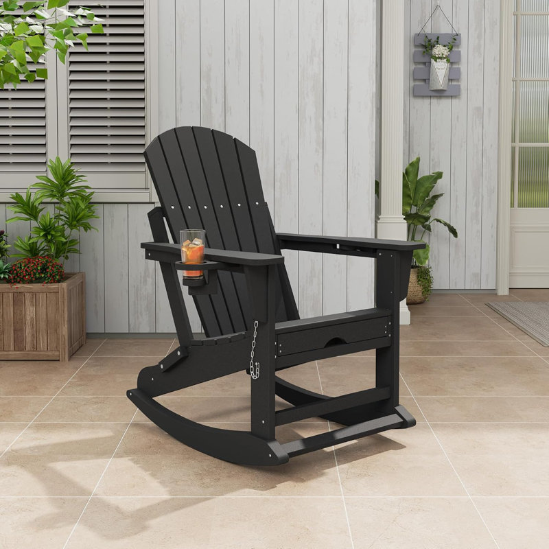 Outdoor Adirondack Chair, Black