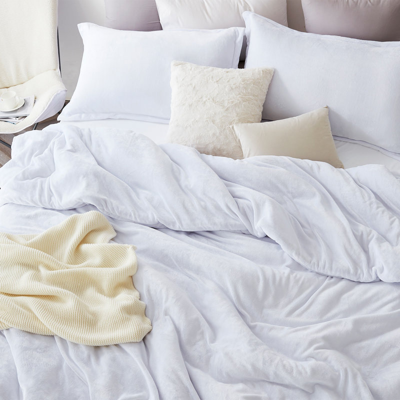 Original Plush Velour Coma Inducer Oversized Comforter Set, King Comforter + 2 King Shams, White