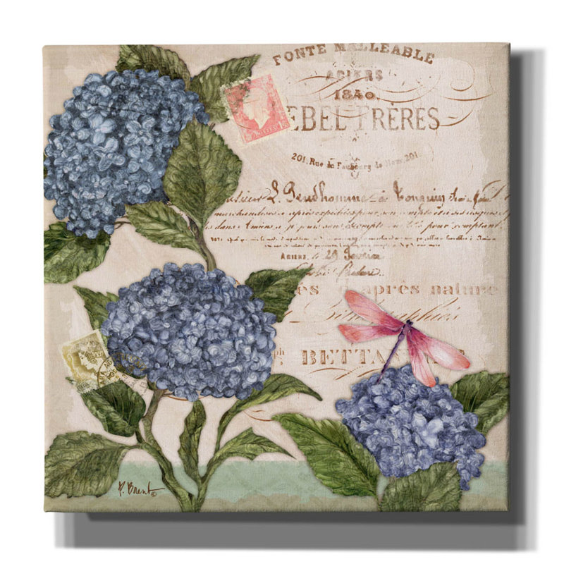 «Parisian Hydrangeas I» par Paul Brent, H 37 po x l 37 po x P 1,5 po