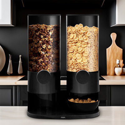  Dual Design Cereal Dispenser 6 Litre- Clear/Black