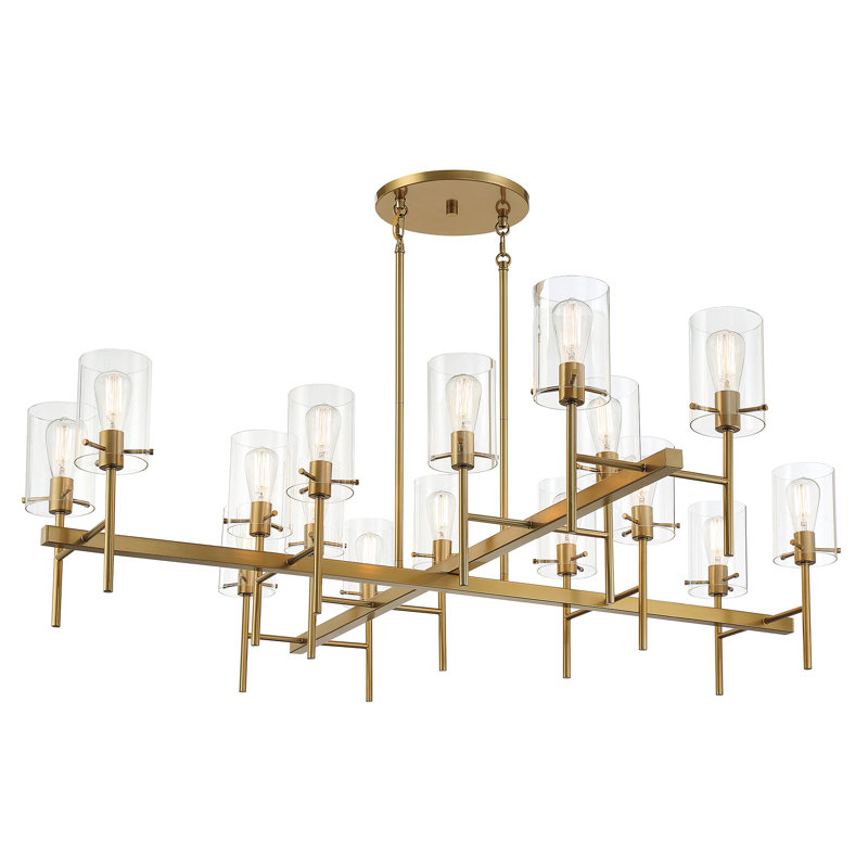 16-Light Chandelier in Brass, Brass