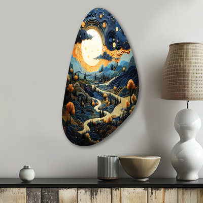 Surréalisme Dreamscapes River II - surréalisme asymétrique, art mural en métal, Freeform moderne