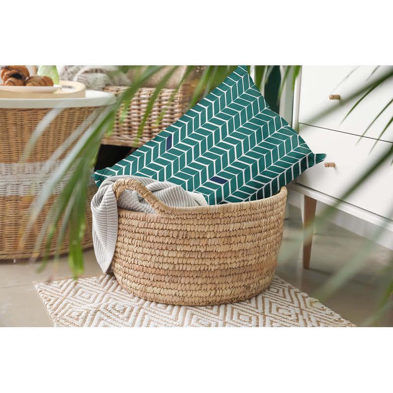 Coussin Modern, H 14 po x l 20 po, Bleu sarcelle, Rectangle