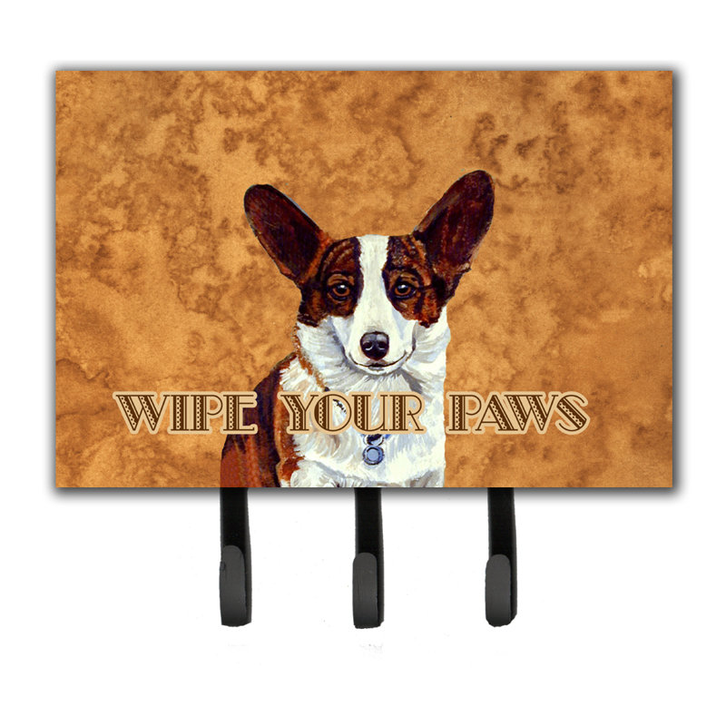Porte-laisse à pattes et crochet à clé cardigan corgi wipe