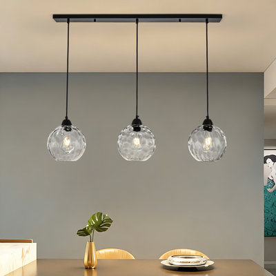 3 - Light Matte Black Kitchen Island Chandelier