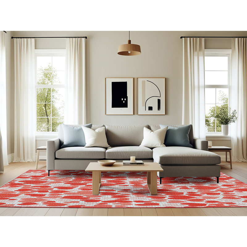 Tapis de zone rouge à motifs, Rectangle 6 pi x 9 pi