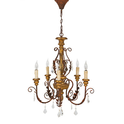 Lustree 5 lumières façon bougie/classique Milan