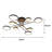 8-light Modern Led Ceiling Light Semi Flush Mount With Remote