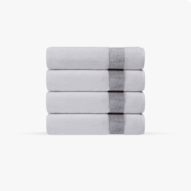 Ensemble de 4 serviettes turques Jonnae, Argent