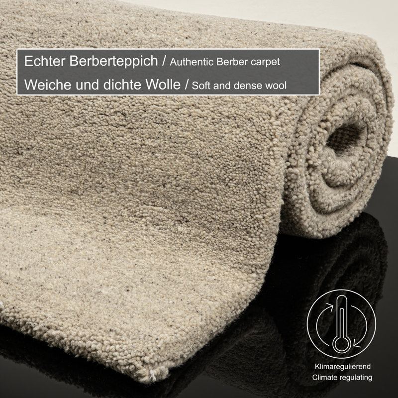 Taza Royal Hand Knotted Wool Grey Indoor Rug, Runner 70 x 620cm