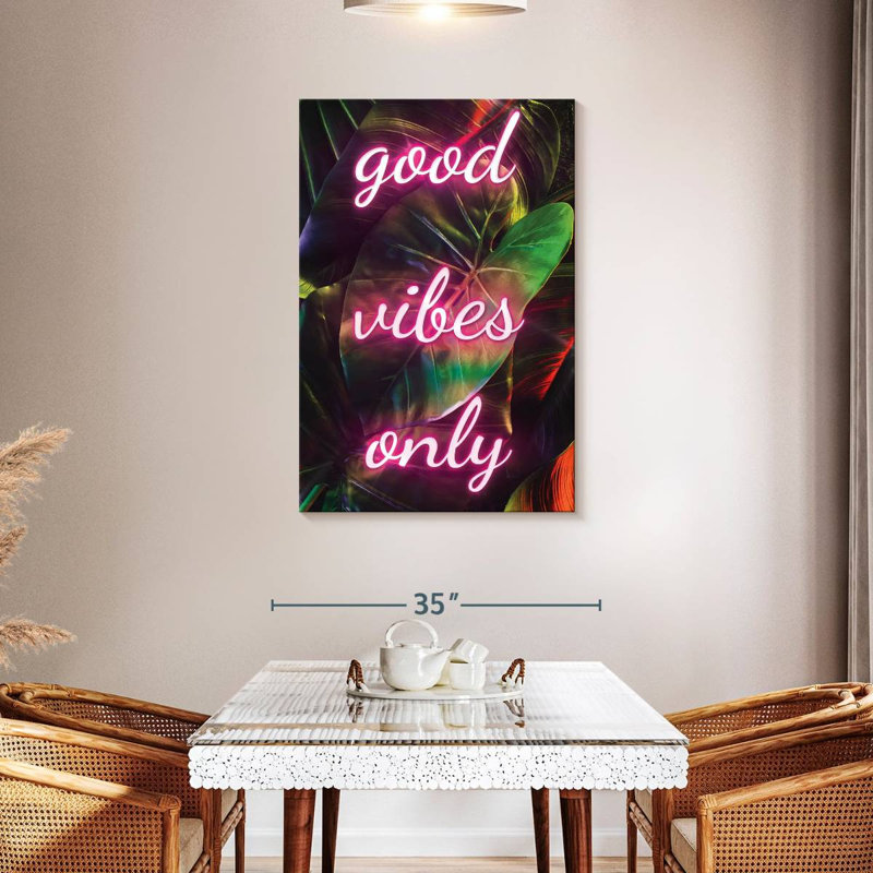 Tergel Good Vibes Only Neon, 45" H x 30" W