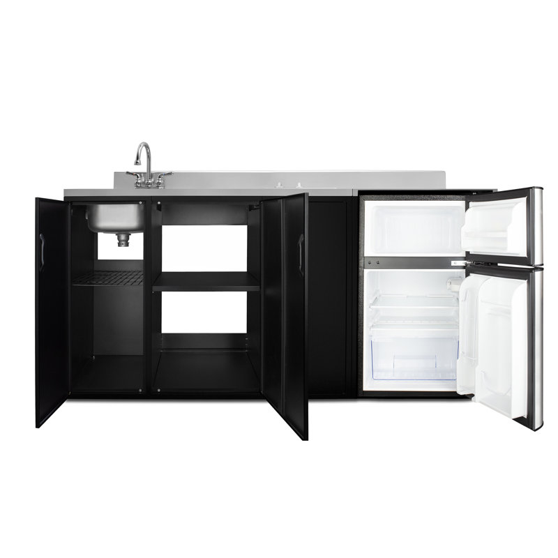 Summit Appliance 3.2 Cubic Feet cu. ft. Mini Fridge with Freezer Kitchenette, Left