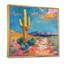 Jaune jaune, bleu du sud-ouest, désert, cactus - impression d'art mural cactus floral-133822805-133822800