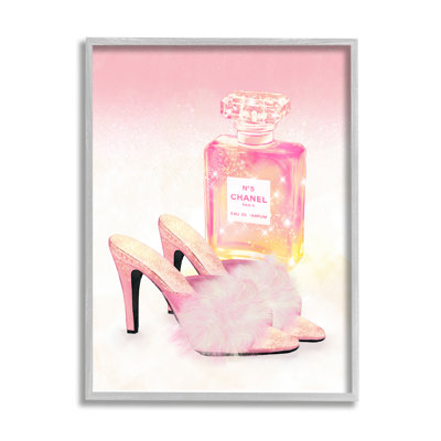 Glam Fashion Cosmetics Fluffy Slippers Sparkle Pattern by Ziwei Li - Graphic Art