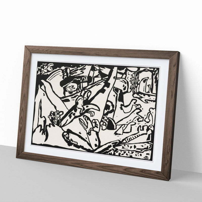 Composition Vol.2 by Wassily Kandinsky - Picture Frame Painting, 48cm H x 65cm W x 2cm D, Walnut Framed