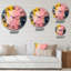 Célébration du Destin, abstrait, peinture or rose I, horloge murale en métal-93379101