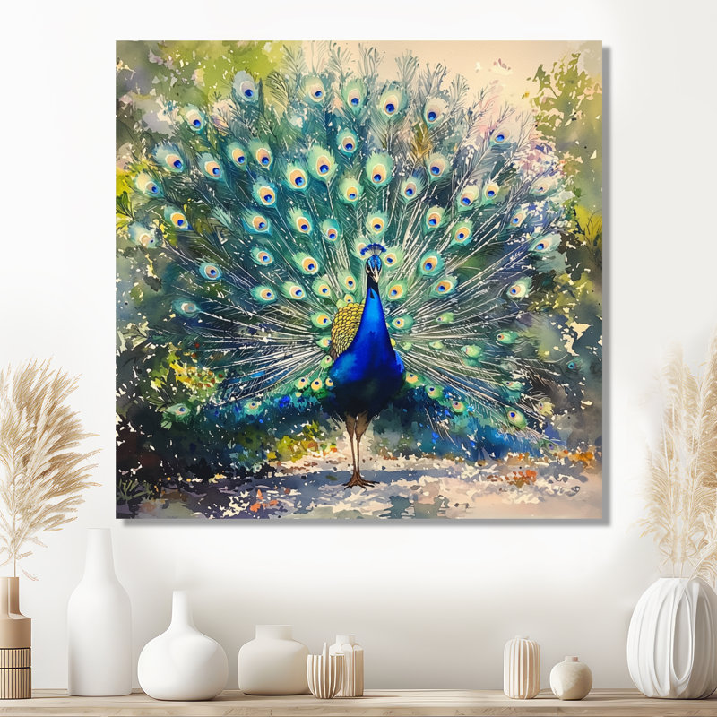 Art mural Hammack Peacock In Full Show III - oiseau, H 30 po x l 30 po, Toile tendue, Ne s’applique pas