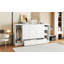 Lit escamotable simple avec tablettes de chevet et garde-robe, blanc