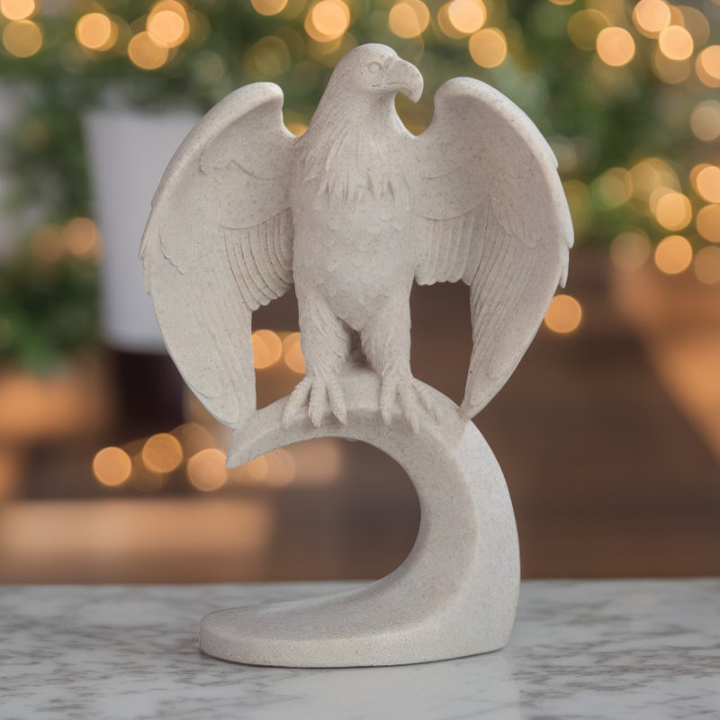 7.5"H Eagle Sandstone Standing Figurine