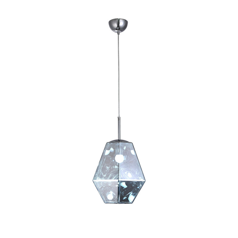 Luminaire suspendu géométrique simple à 1 lumière Rodriques avec abat-jour acrylique fumé