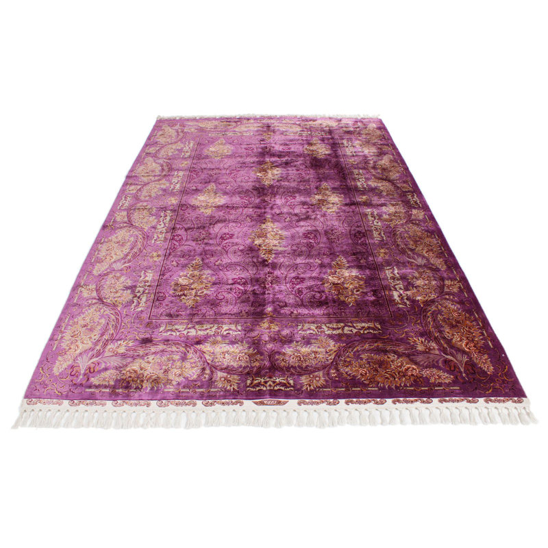 Tapis turc mauve et doré 7 x 10
