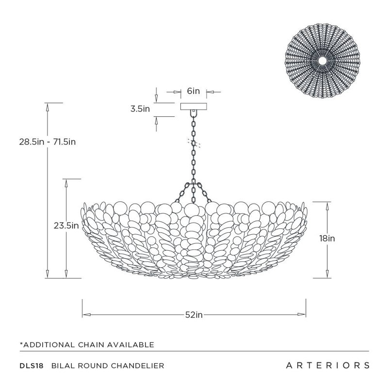 Bilal Round Chandelier, Eucalyptus Stain