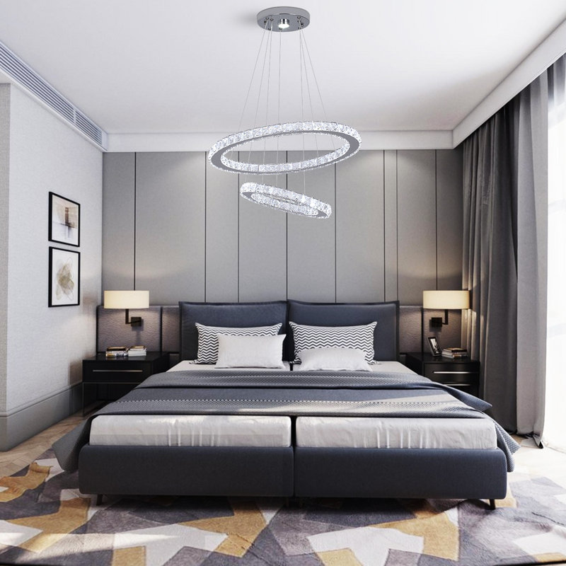 Chloe-Anne 2 - Light LED Round / Oval Chandelier, Adjustable (3000-6000 Kelvin), No