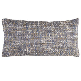 Coussin lombaire texturé bleu gris métallique