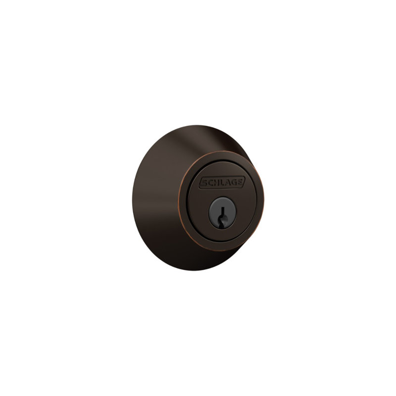 J Series Single Cylinder Deadbolt with Rosette, Yes, Aged Bronze