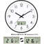 12 Inch Silent Wall Clock with Day, Date and Temperature (BLACK)