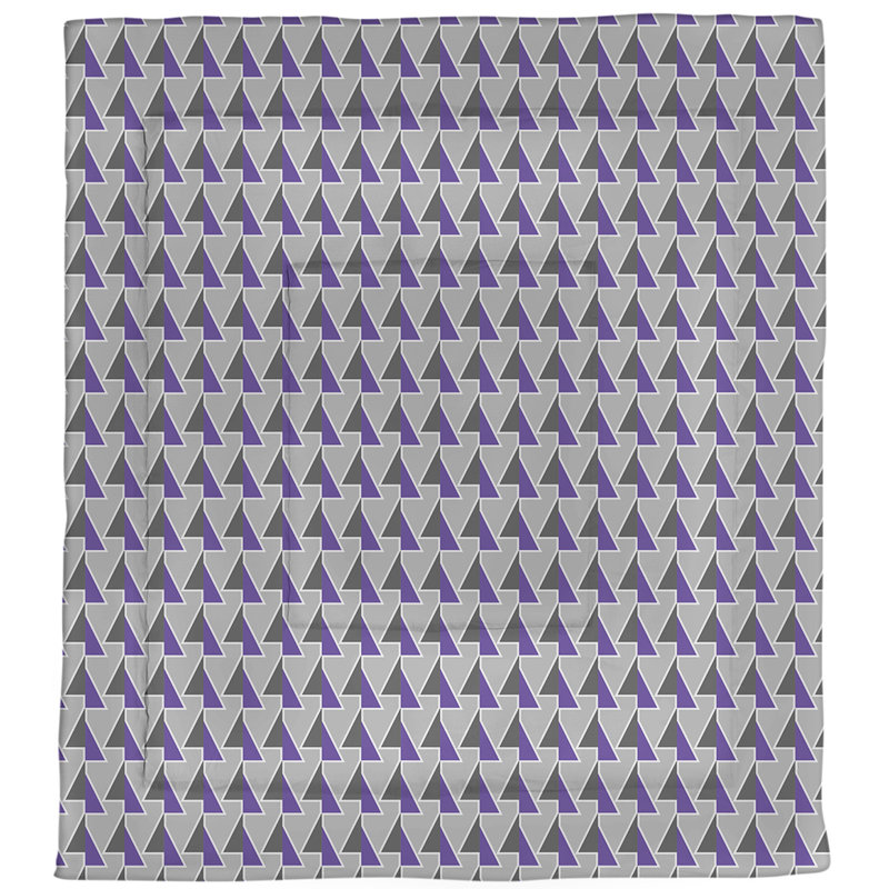 Édredon réversible simple en microfibre à motif de flèches déplacées, Édredon très grand, Violet