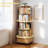 5 Tier Rotating Bookshelf, 360° Display Round Spinning Bookshelf With Wheels