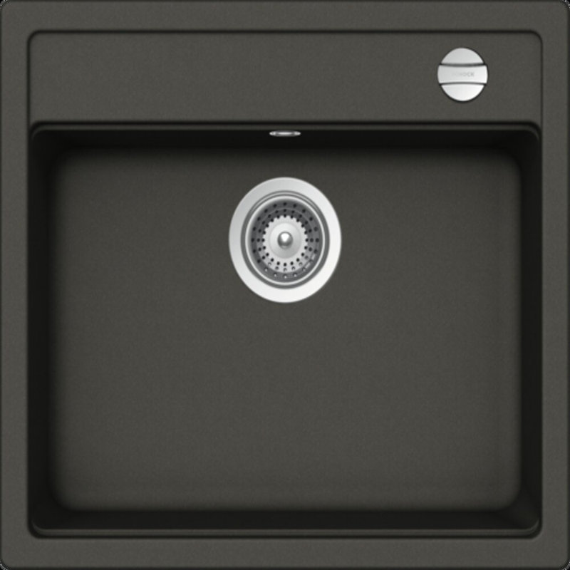 Nemo Single Bowl Inset Kitchen Sink, 57" L x 51" W x 29" H, Asphalt