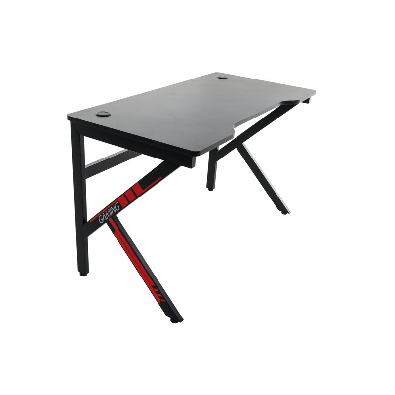 Solid Wood Top Metal Base Computer Desk