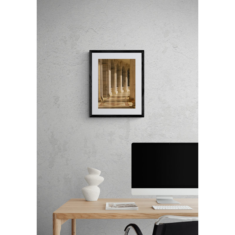 Columns At Arlington Cemetery by Steven Heap, Black Framed Canvas, 33" H x 25" W