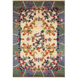 Magnificently Artistic Antique Dragon Chinese Design Fine Silk Rug