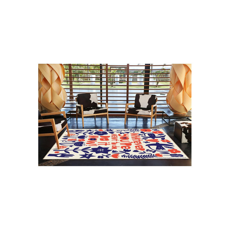 Tapis tissé à motif floral Text, Tapis de couloir 4 pi 11 po x 9 pi 10 po inclus