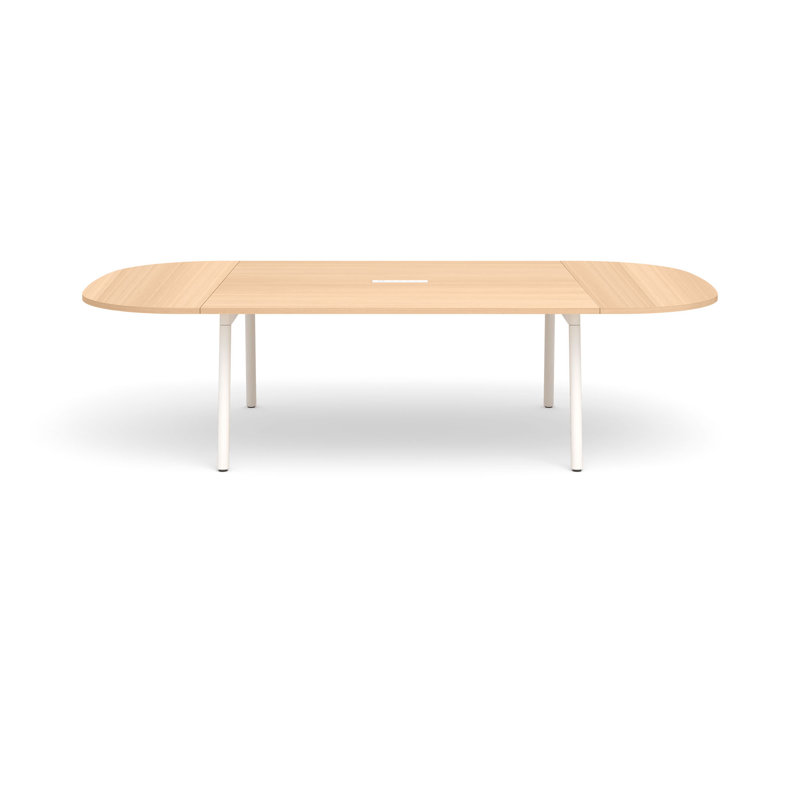 Series A Scale Conference Table, 114x60", 29" H x 114" L x 60" W, Natural Oak/White, Oval