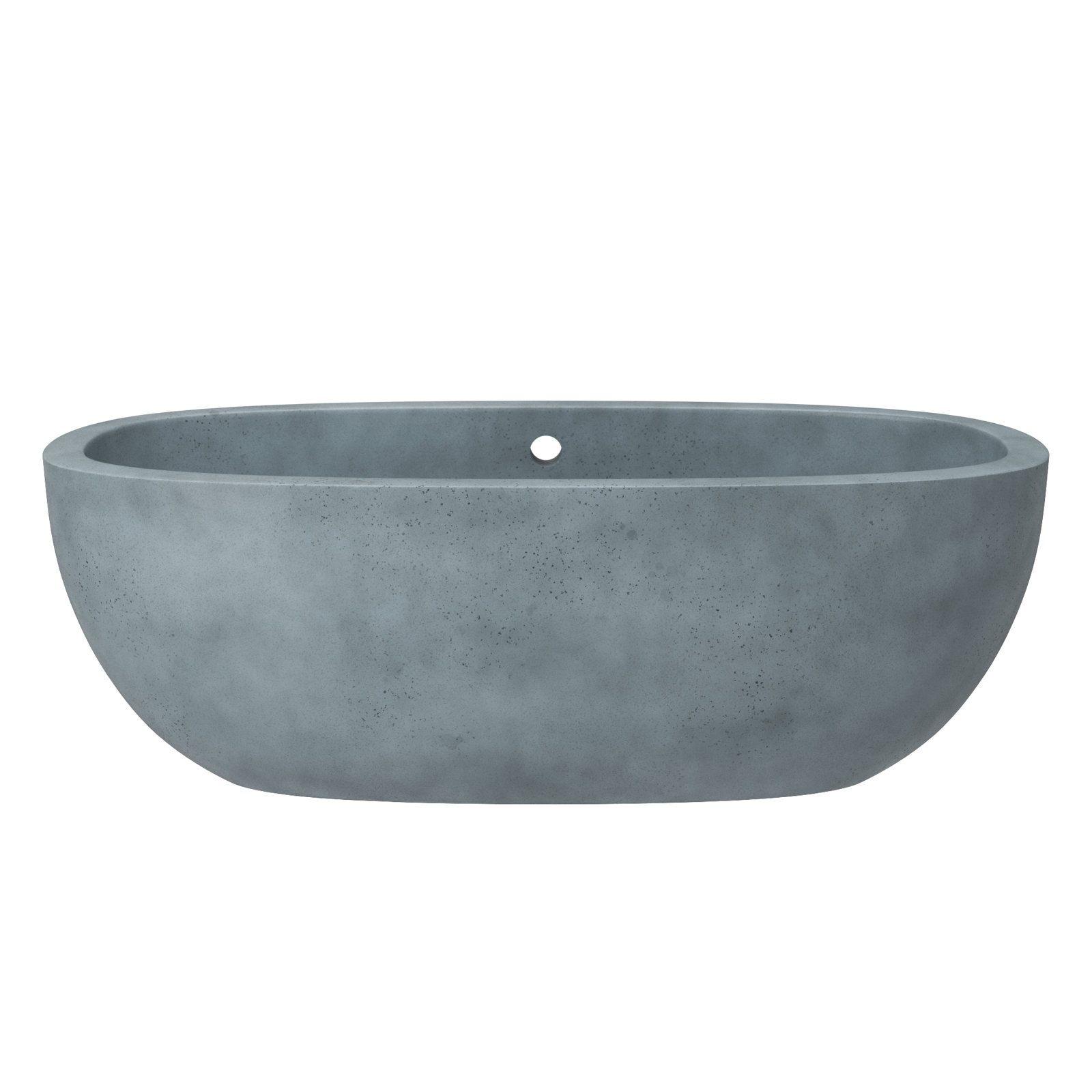 Avalon NativeStone Concrete Freestanding Oval Soaking Bathtub, 23" H x 36" W x 72" L, Ocean