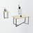 Valeria Modern Laminate and Metal 3 Piece Table Set in Black, 24.05'' H X 17.85'' W X 17.8'' D