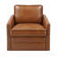 Chaise pivotante en cuir brun Rocha