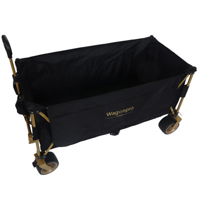 Chariot utilitaire pliable très long de 51 pouces avec capacité de 480 lb et roues tout-terrain de 7 po, noir
