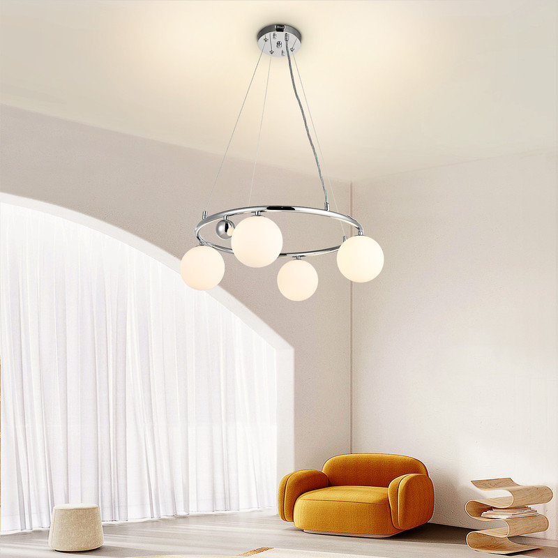 21.6" Crystal LED Round Chandelier with 4-Light