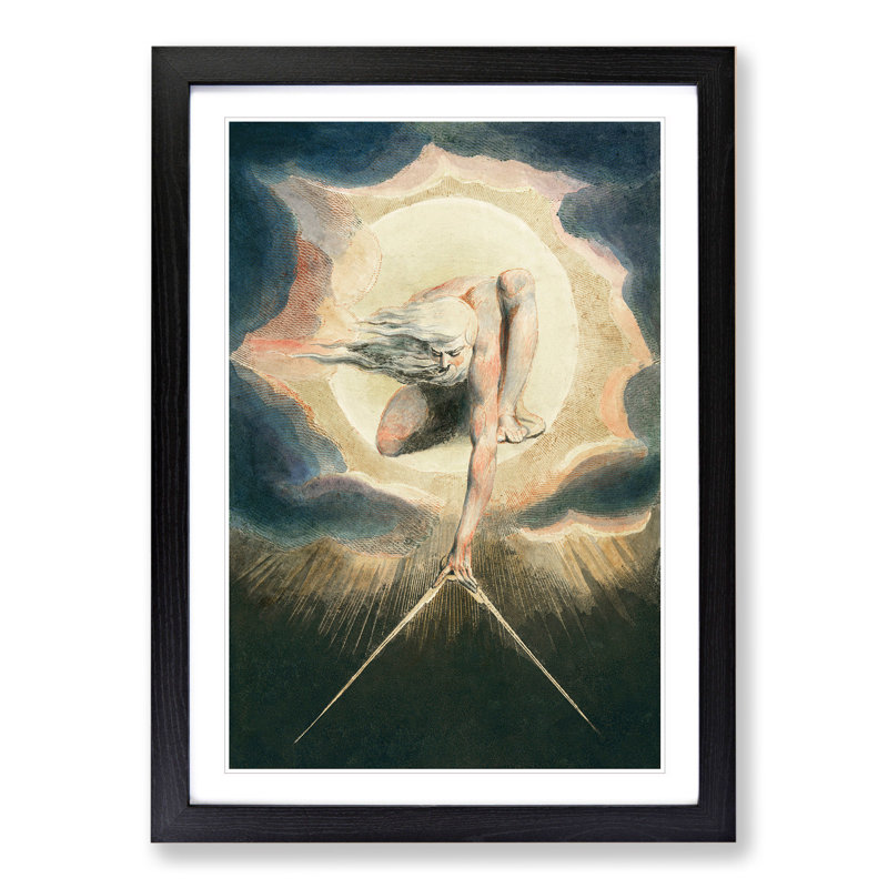 Compass to the Earth by William Blake - Picture Frame Painting, Black Framed, 36cm H x 27cm W x 2cm D