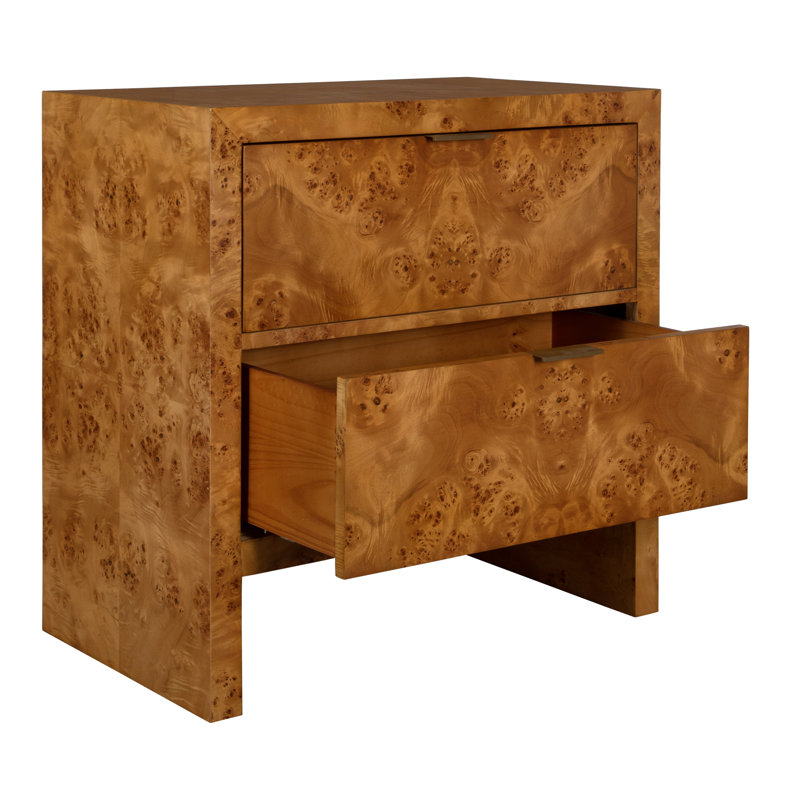 Dakota Fields Emma 2 Drawer Burl Chest