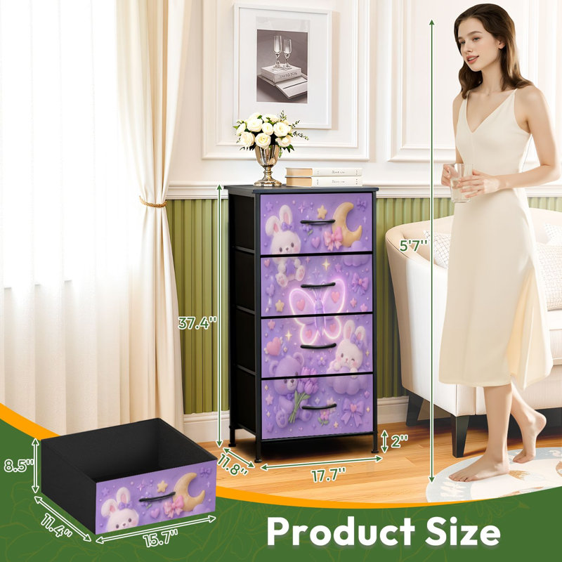 Commode de rangement verticale 4 tiroirs
