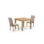 L'ensemble 3 pièces de table et chaises de cuisine comprend une table de salle à manger carrée et 2 chaises Parsons en tissu de lin kaki foncé, chêne-1133033492-1133033493-1189260641
