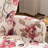 Upholstered Mid Century Modern Floral Accent Armchair with Solid Wood Legs-1694329547