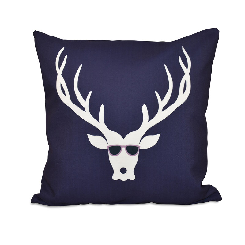Reversible Throw Pillow, Navy Blue, 18" H x 18" W