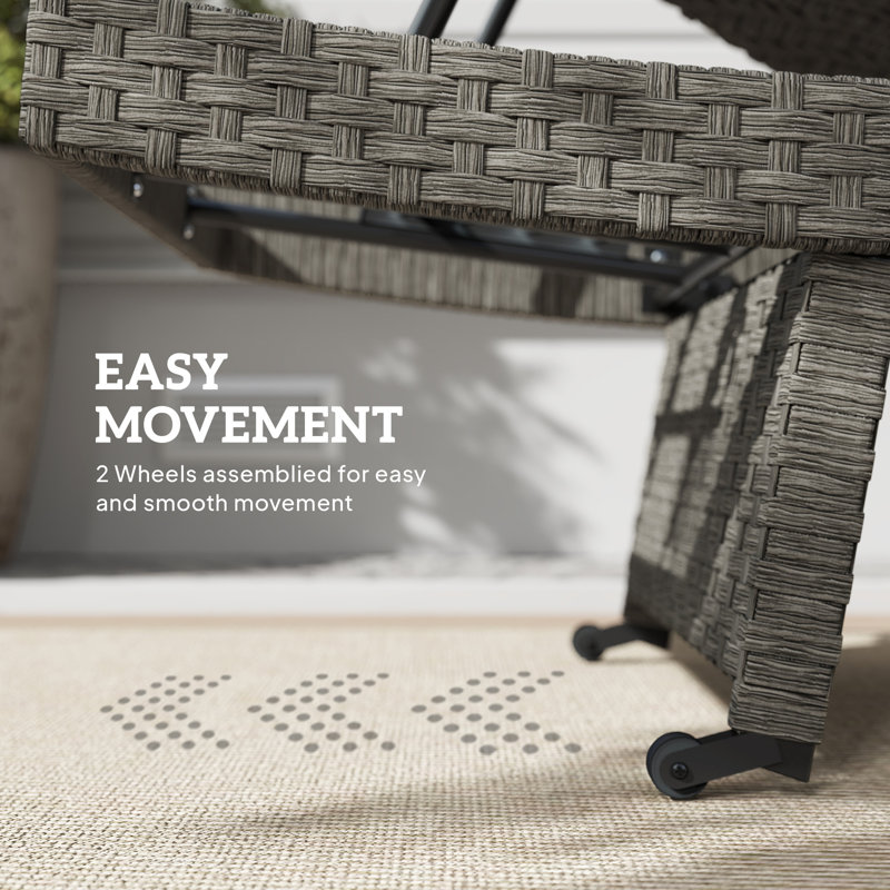 Chaise de patio pliable avec dossier réglable à 5 niveaux, gris, Gris